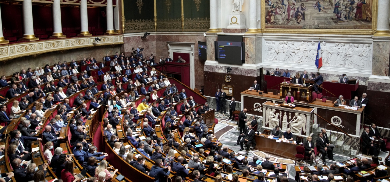 지난 6일 엘리자베트 보른(Elisabeth Borne) 프랑스 총리가 첫 의회 연설을 하고 있다.