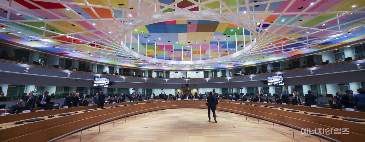 지난 24일 벨기에에서 열린 EU 에너지 장관회의 모습.